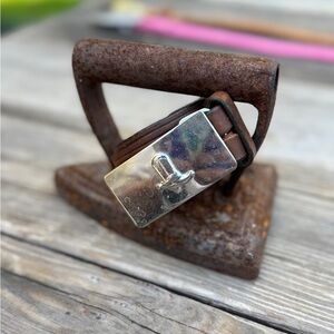 Justin Brown Belt with Shiny Silver Buckle